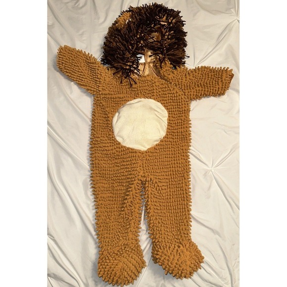 Lion Costume Size 12-24 Months Target Full hood Brown Padded Unisex Halloween - Picture 7 of 8